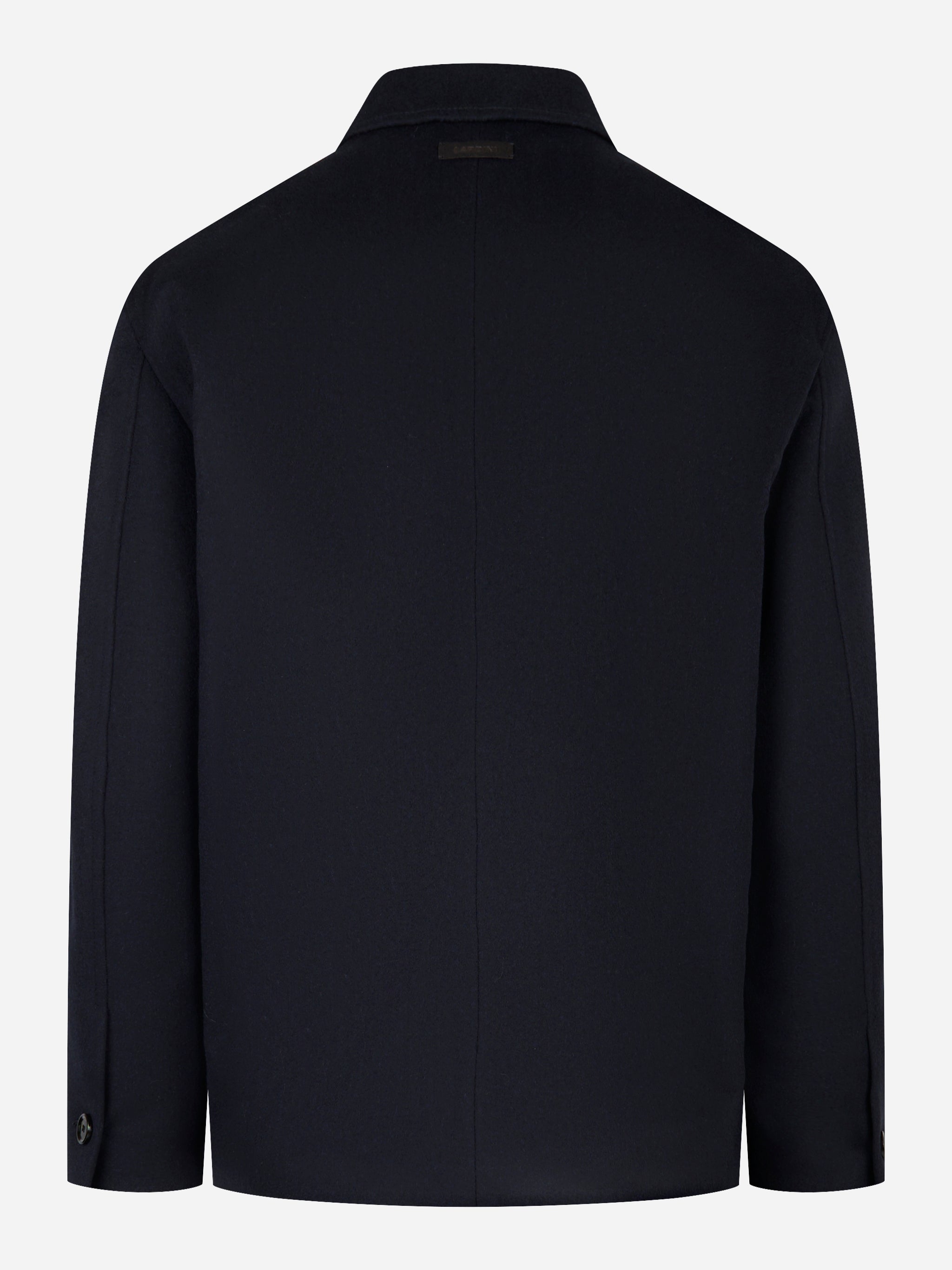 Giacca con zip nascosta in lana blu