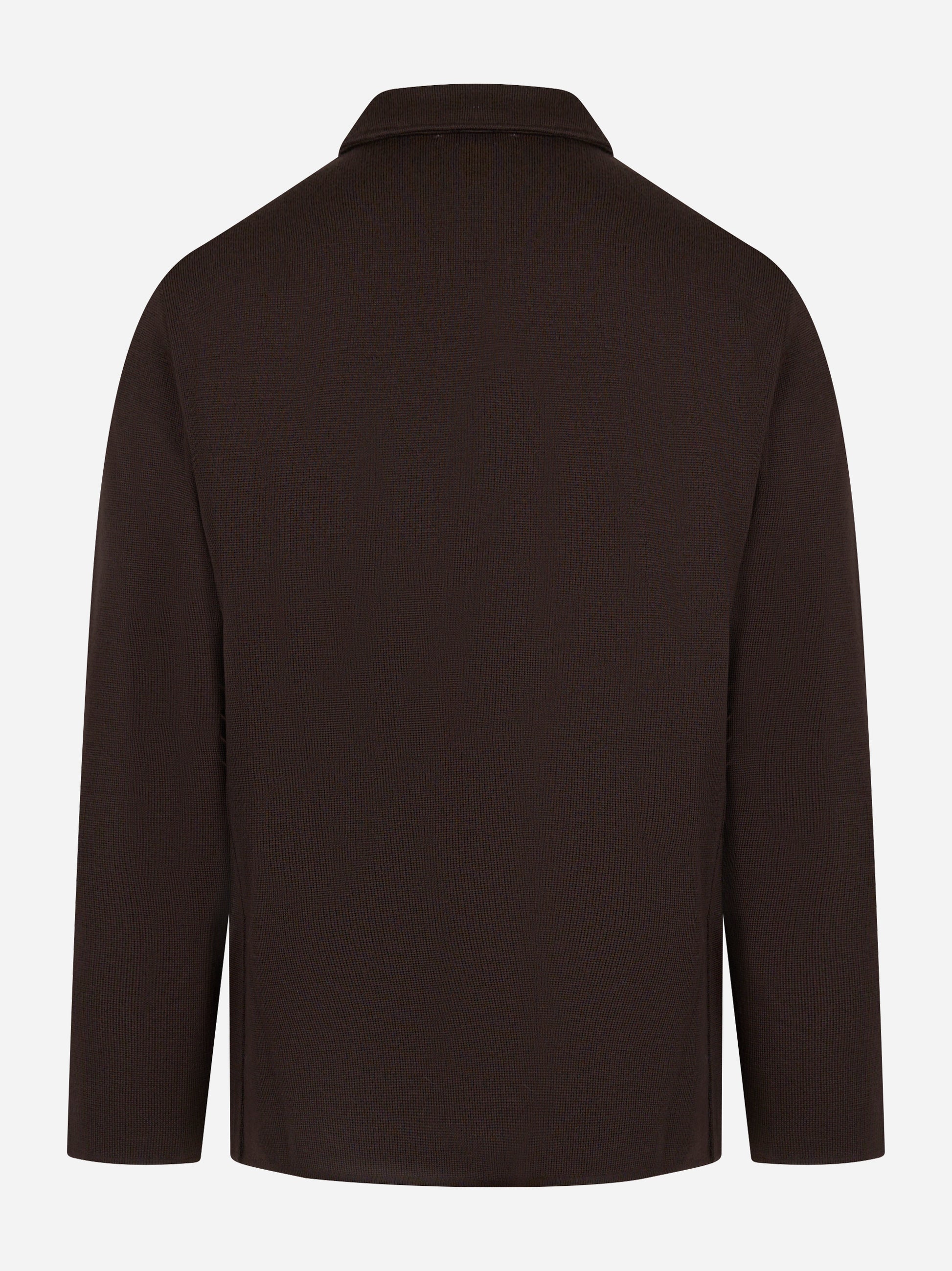 Giacca maglia con tasche in lana Marrone