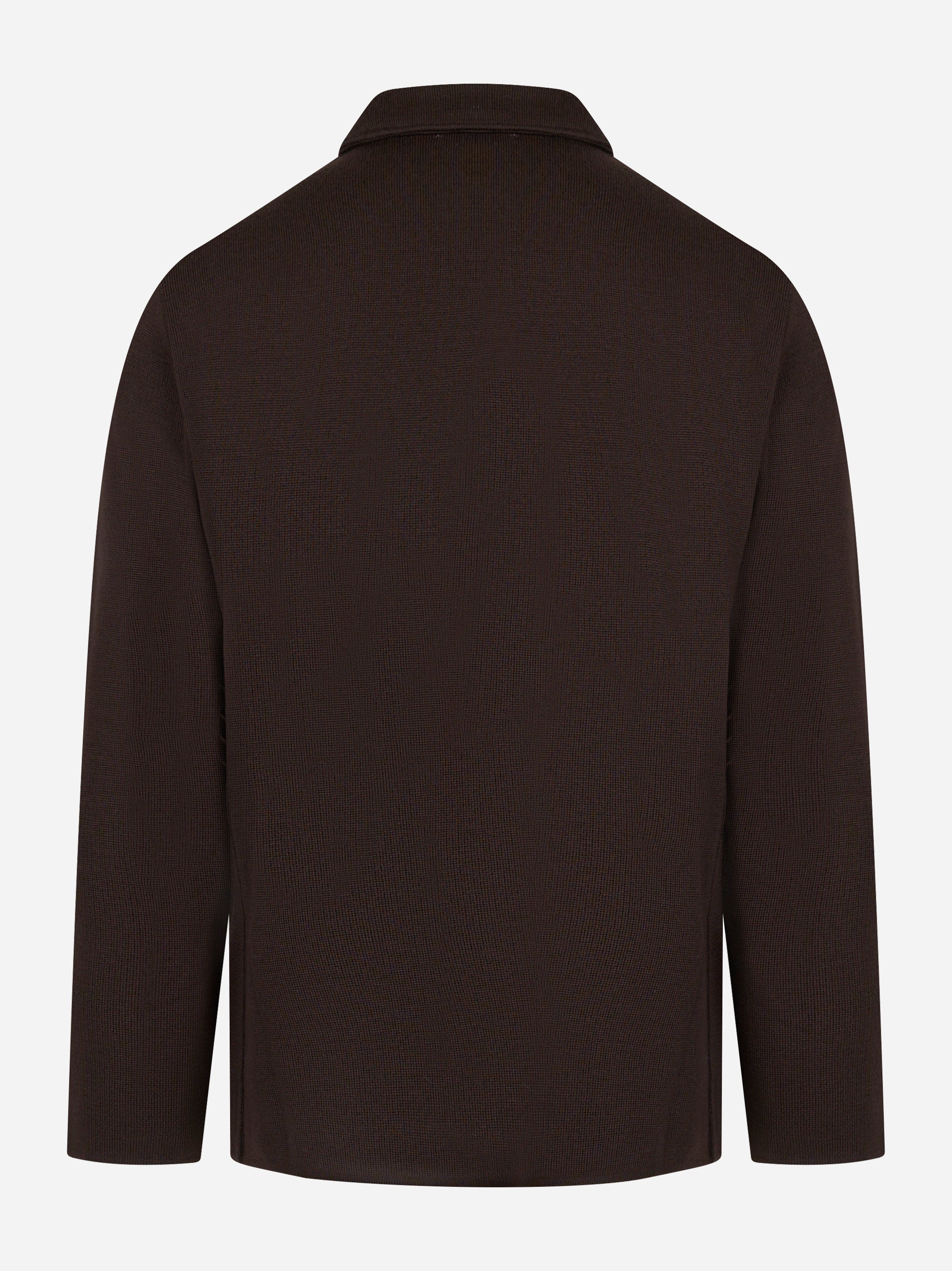 Giacca maglia con tasche in lana Marrone