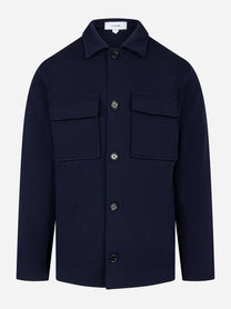 Giacca maglia con tasche in lana Blu