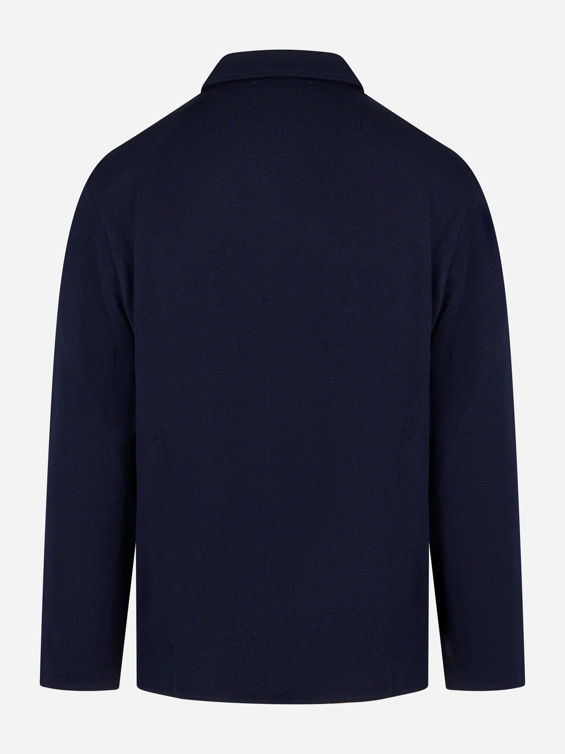 Giacca maglia con tasche in lana Blu