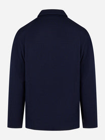 Giacca maglia con tasche in lana Blu