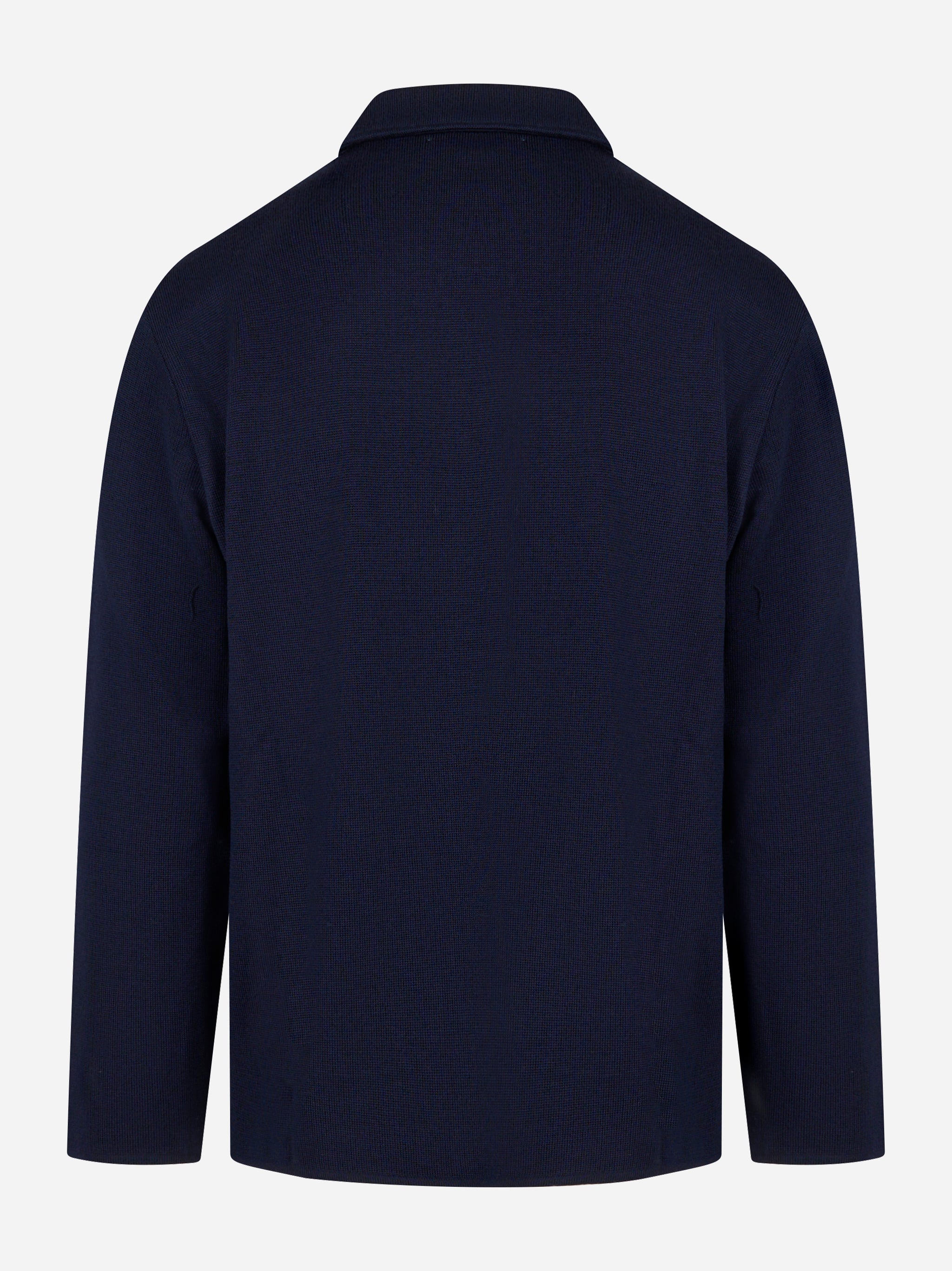 Giacca maglia con tasche in lana Blu