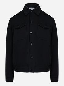 Bomber con colletto in maglia nera