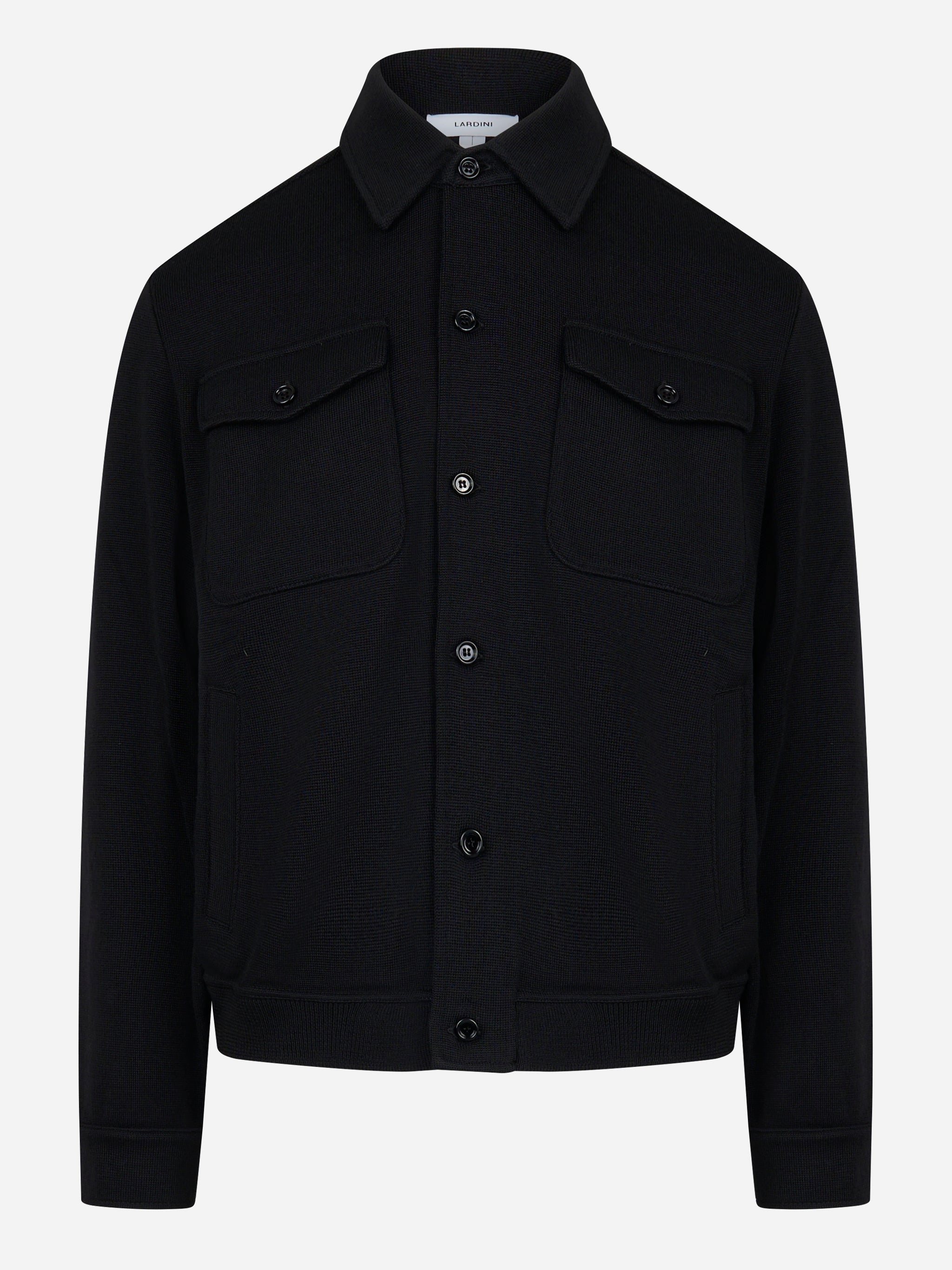 Bomber con colletto in maglia nera