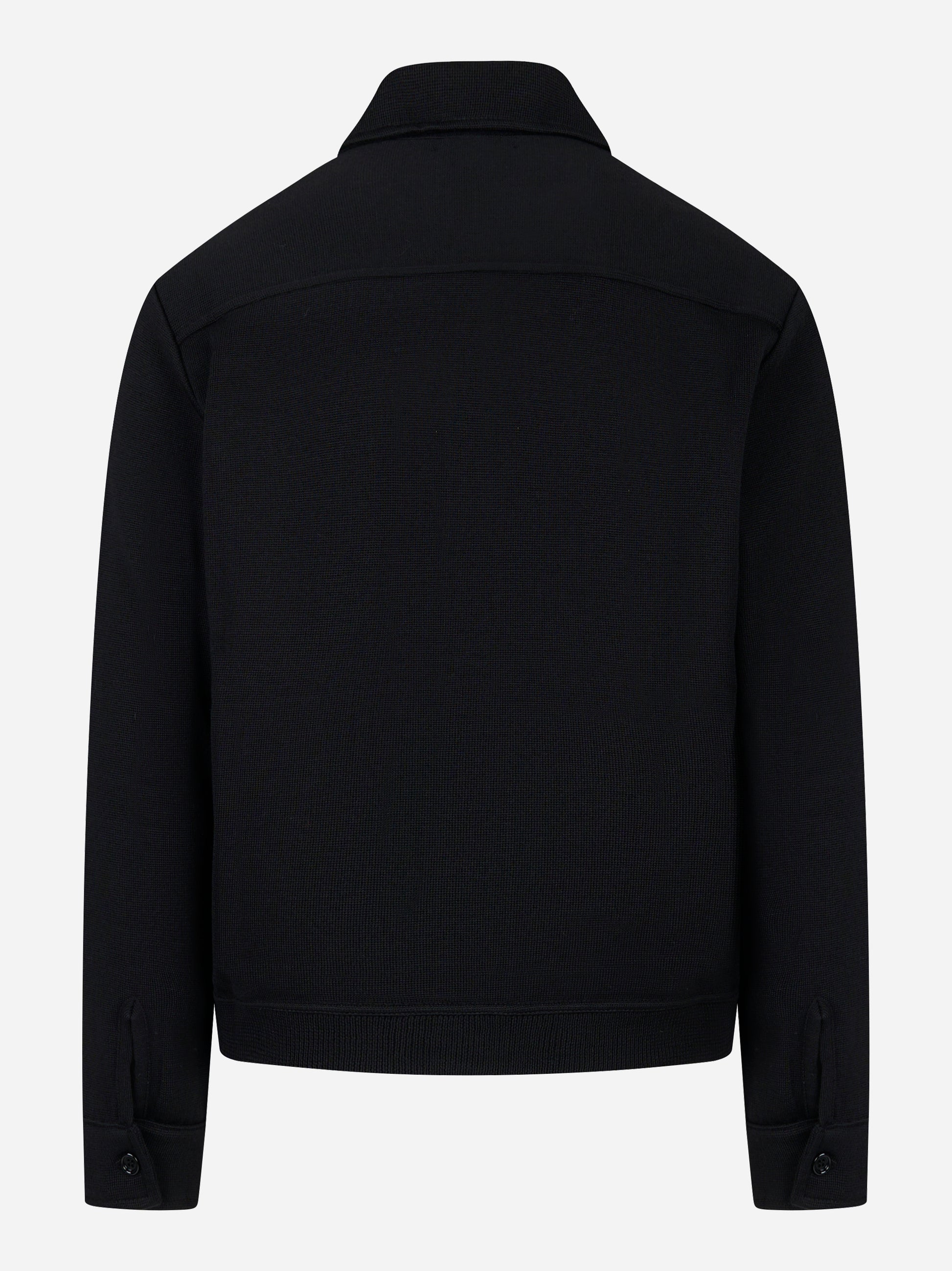 Bomber con colletto in maglia nera