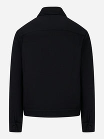 Bomber con colletto in maglia nera