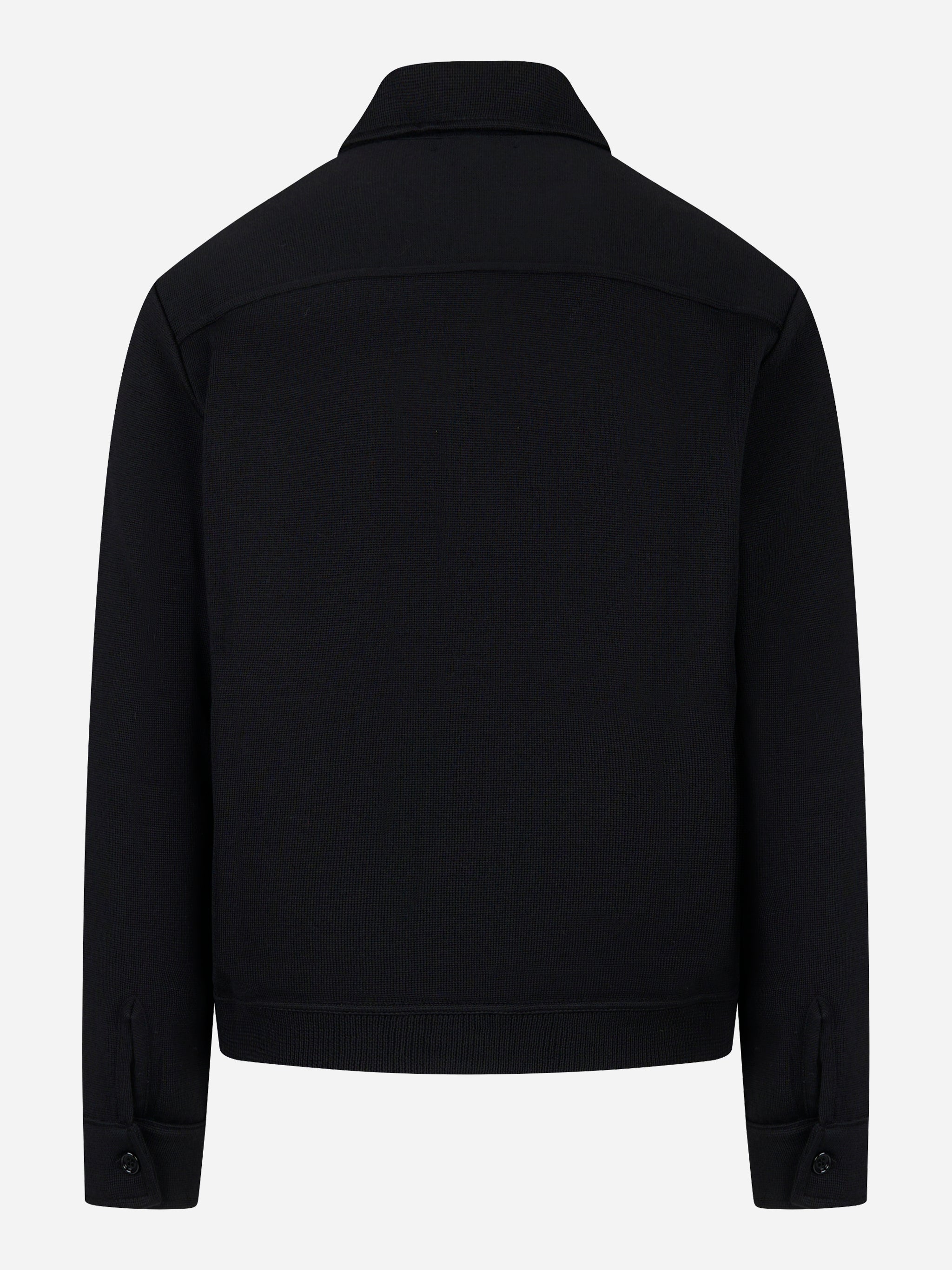 Bomber con colletto in maglia nera