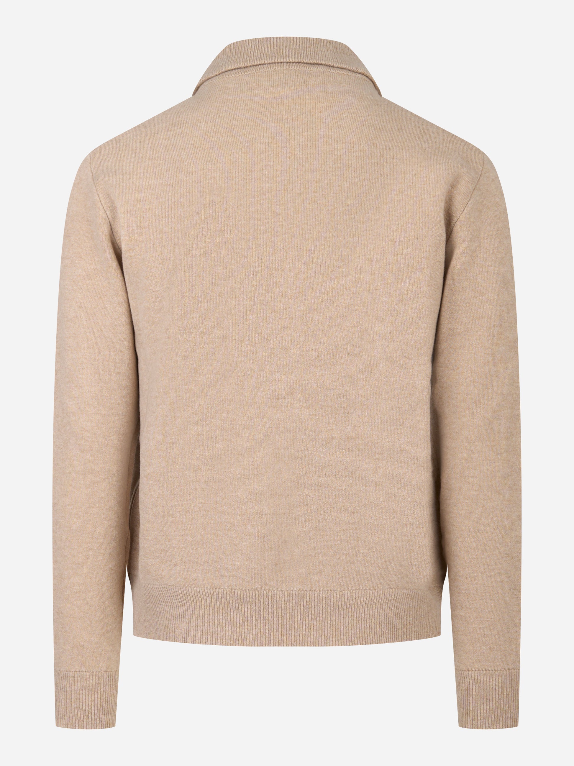 Bomber con colletto in lana double beige