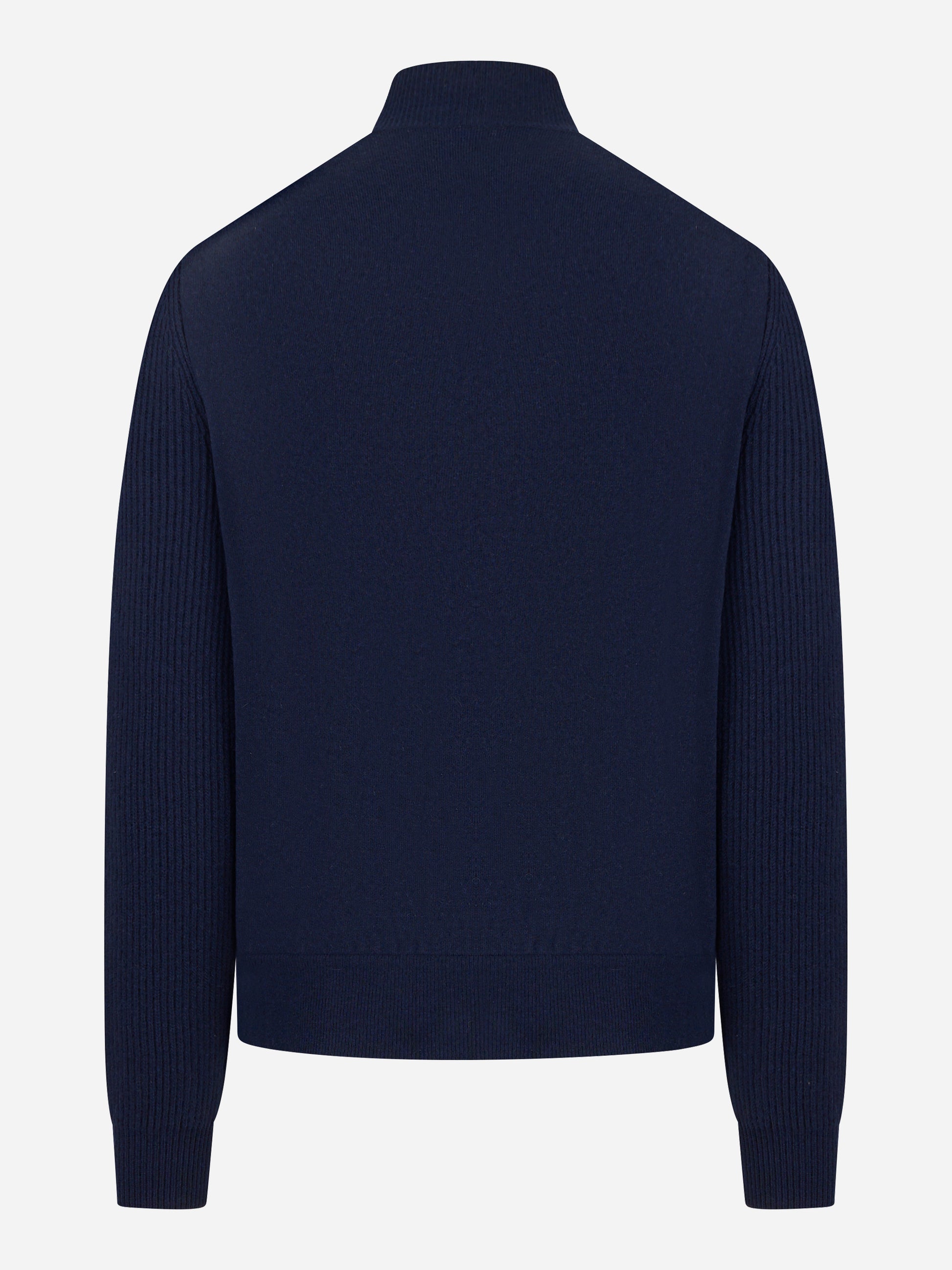 Bomber con bottoni in lana double blu
