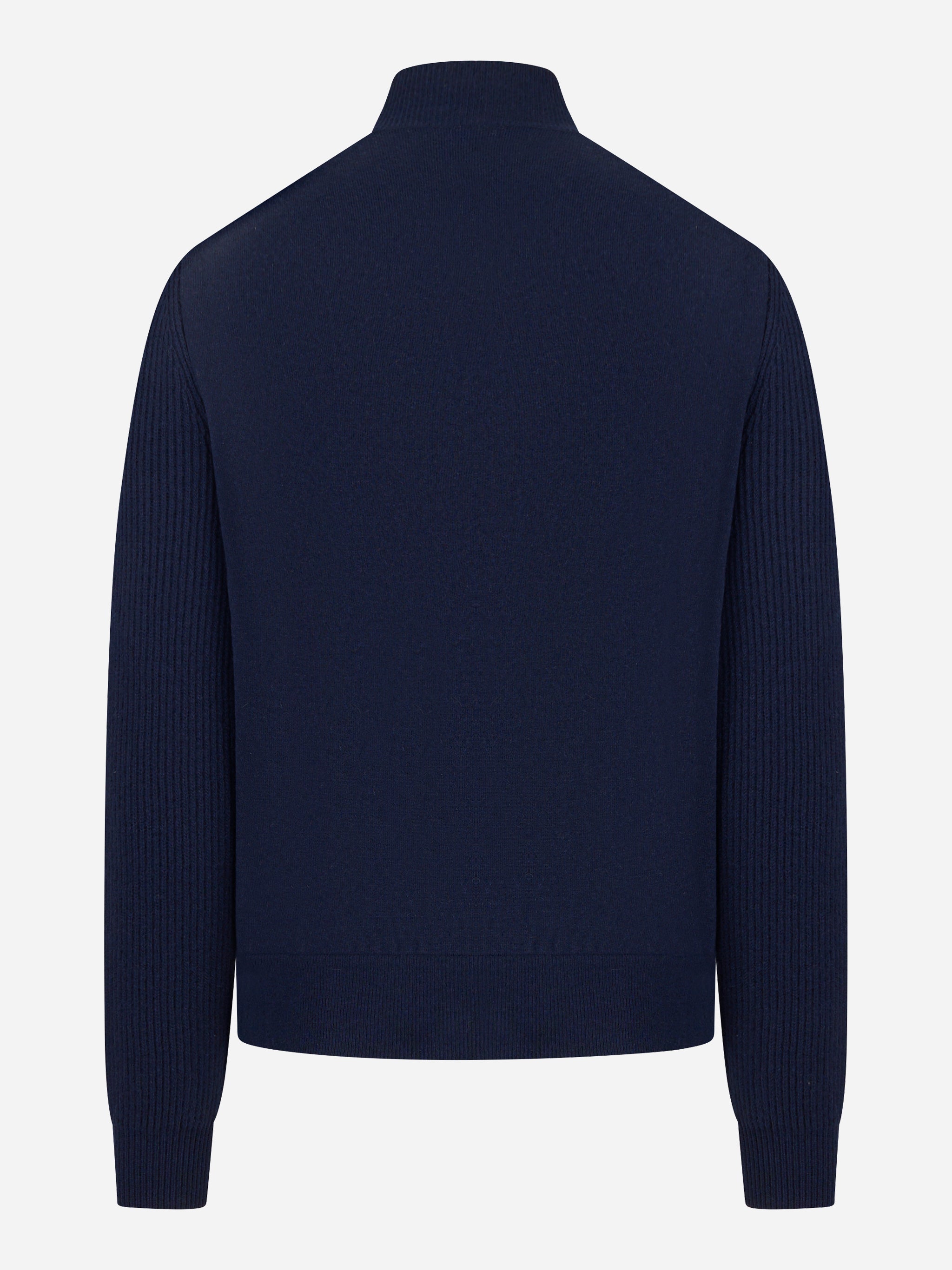 Bomber con bottoni in lana double blu