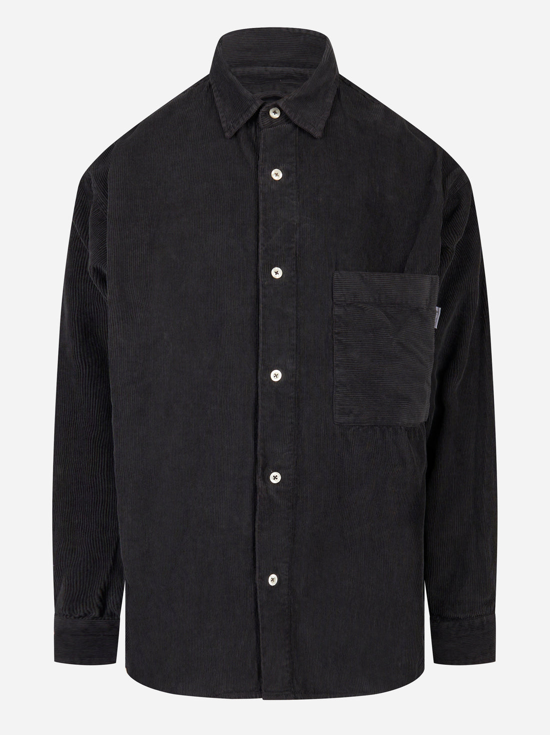 Camicia loose fit in velluto nero