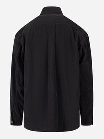 Camicia loose fit in velluto nero