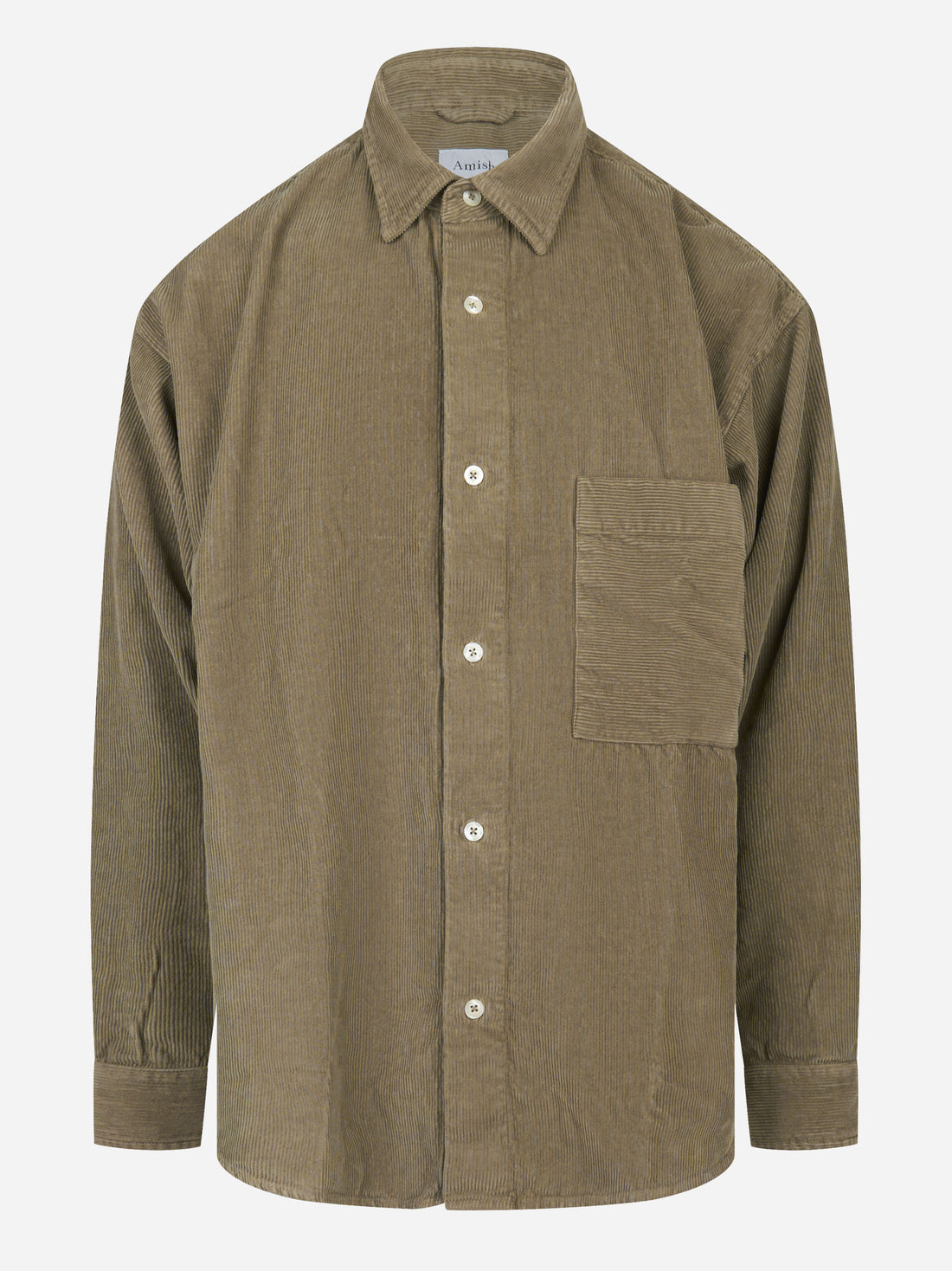 Camicia loose fit in velluto verde