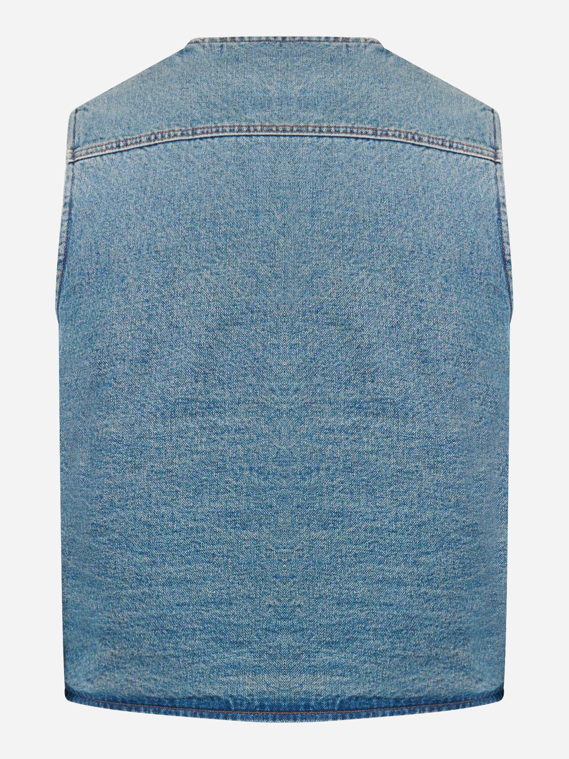 Gilet in denim con orsetto