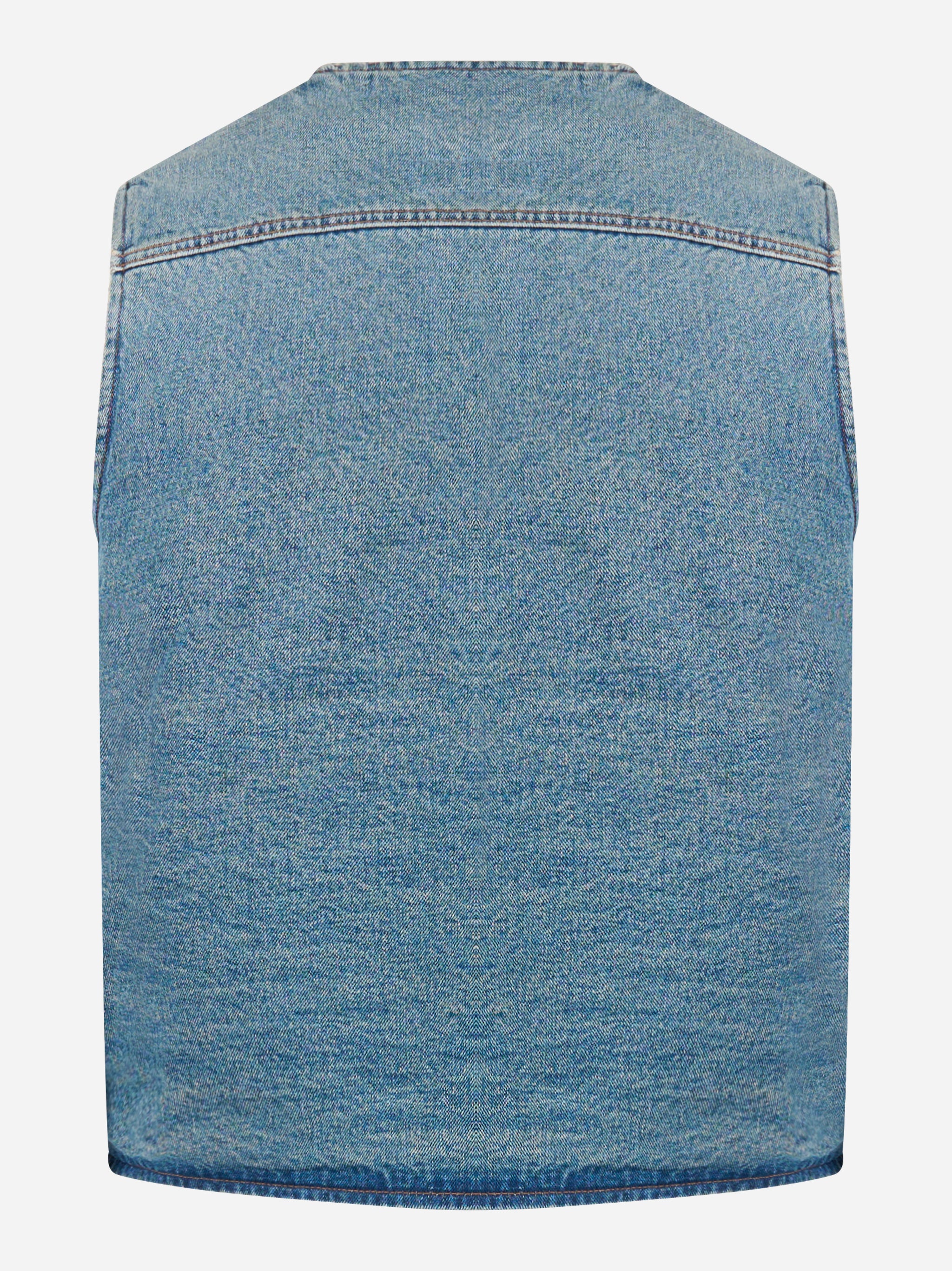 Gilet in denim con orsetto