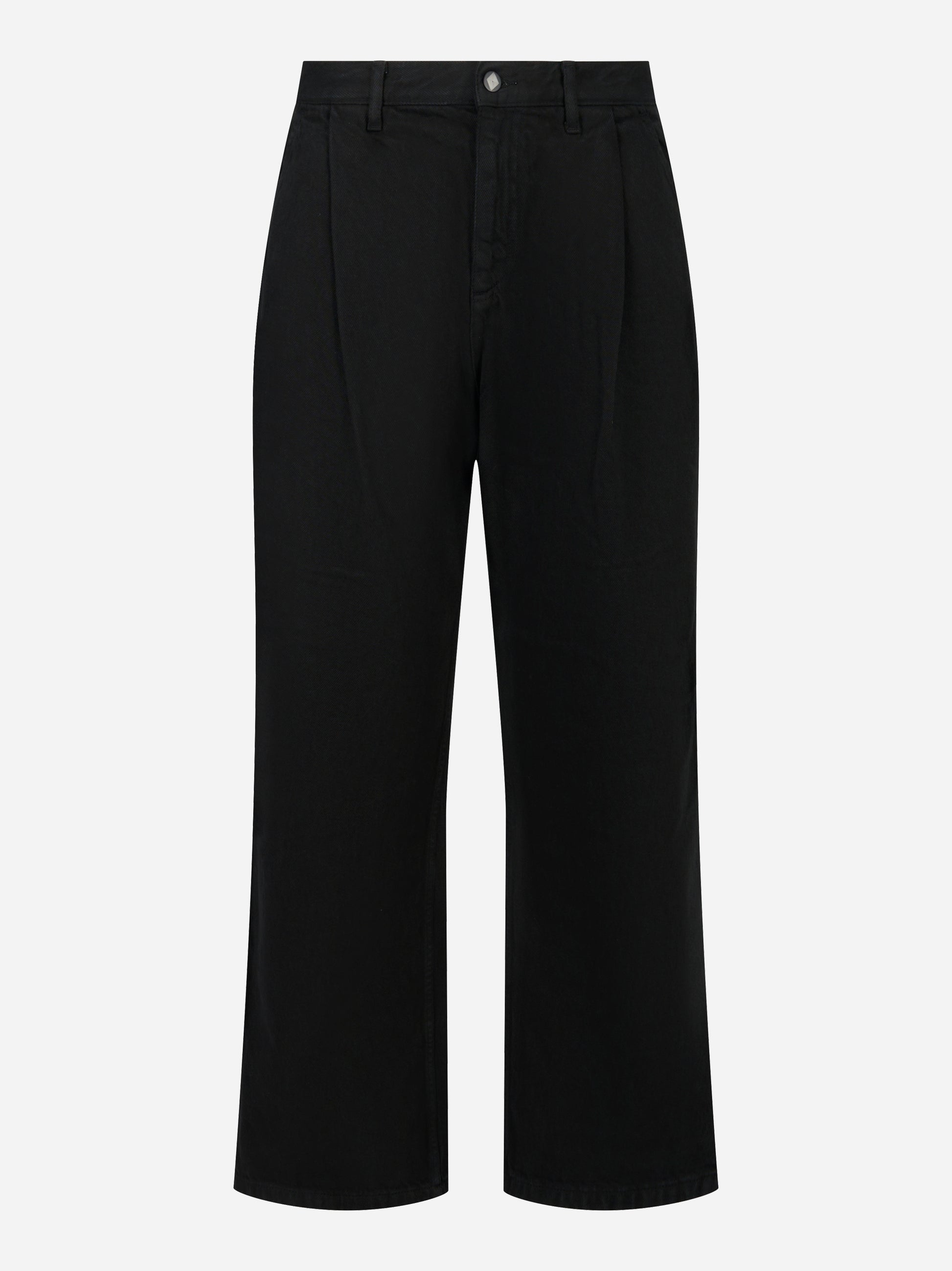 Pantalone loose fit in bull denim nero