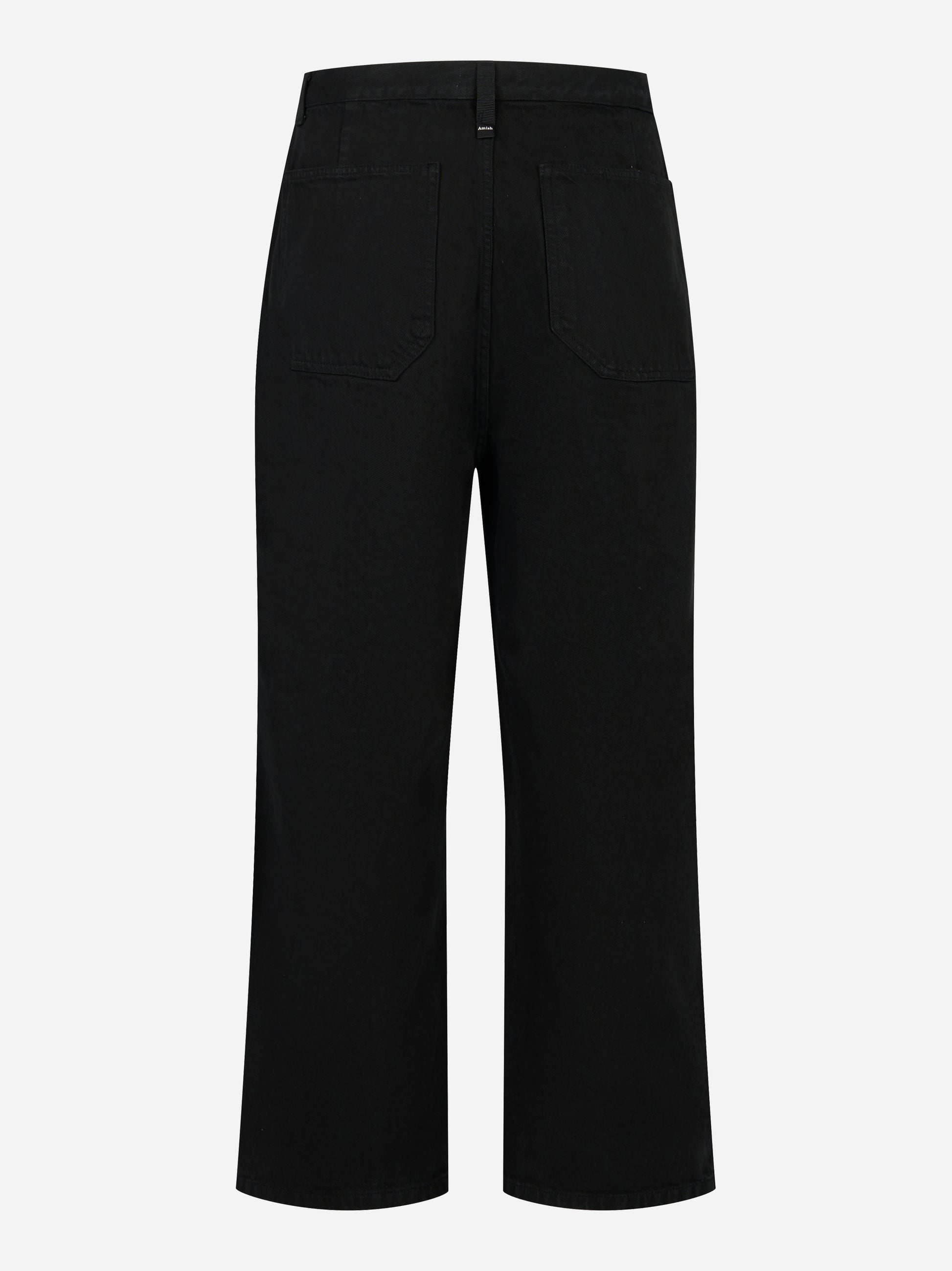 Pantalone loose fit in bull denim nero