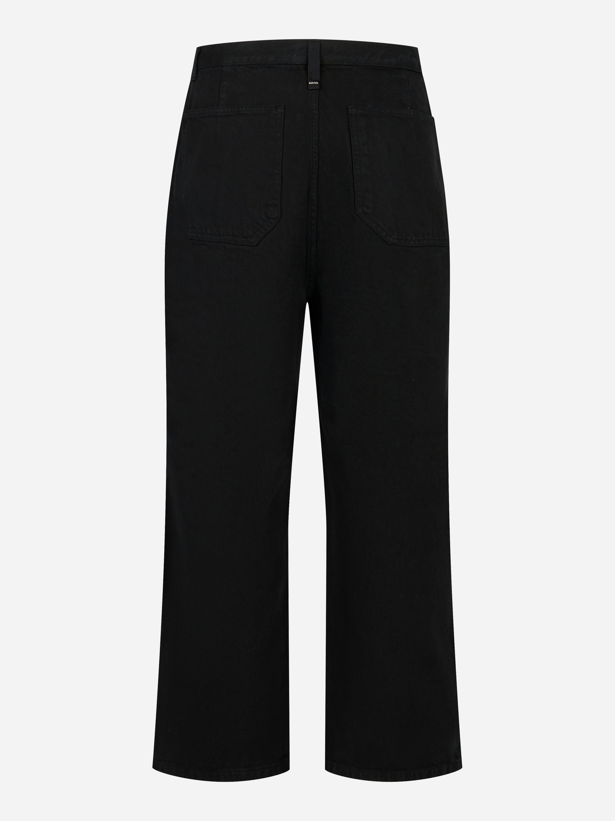 Pantalone loose fit in bull denim nero