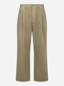 Pantalone loose fit in bull denim verde