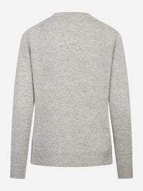 Maglia girocollo in cashmere con motivo diamond