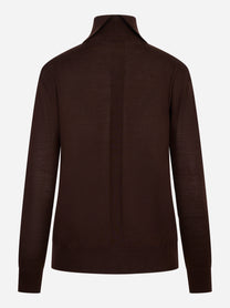 Dolcevita marrone in lana merinos finezza 16