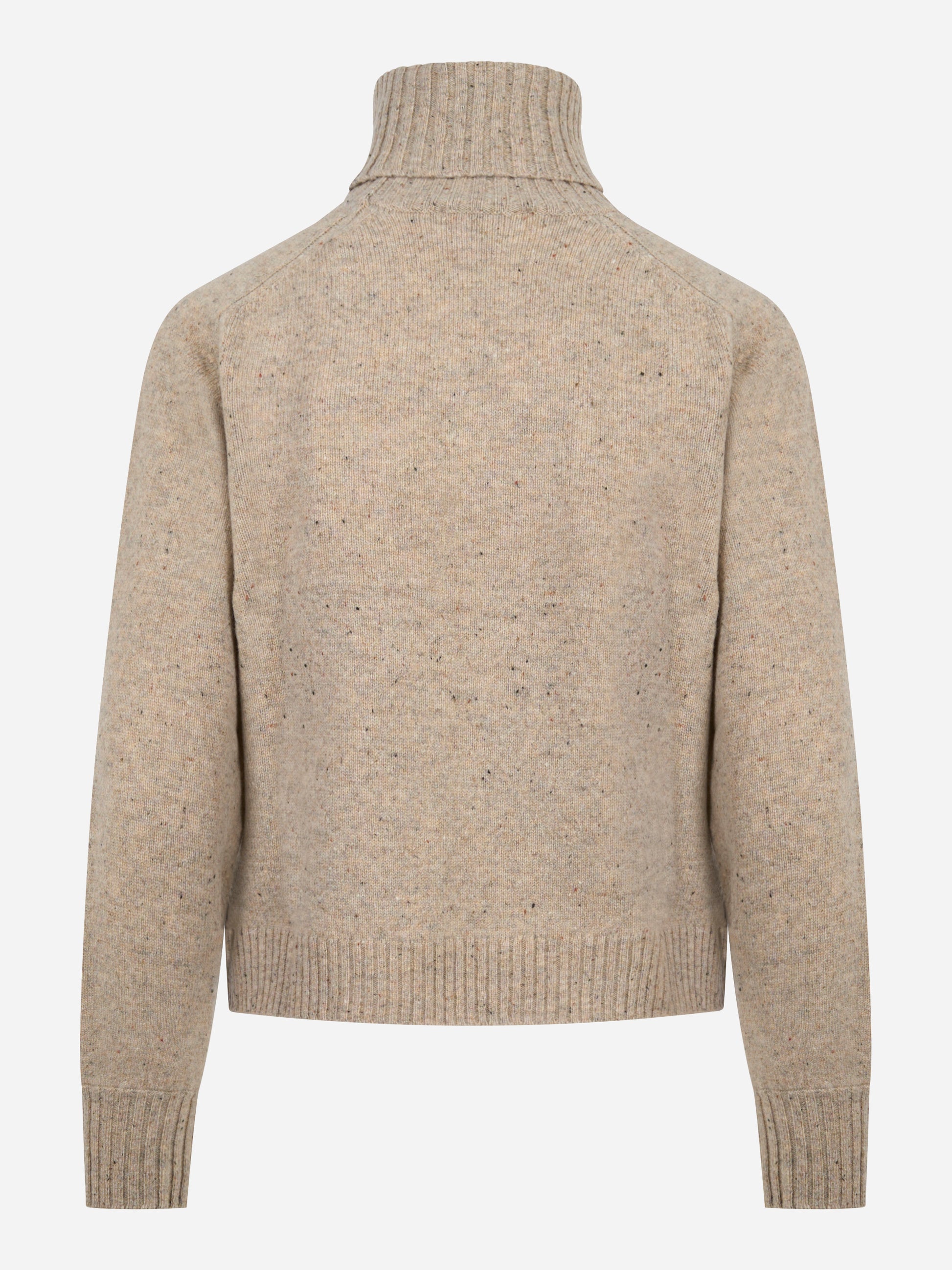 Dolcevita in lana con motivo diamond beige