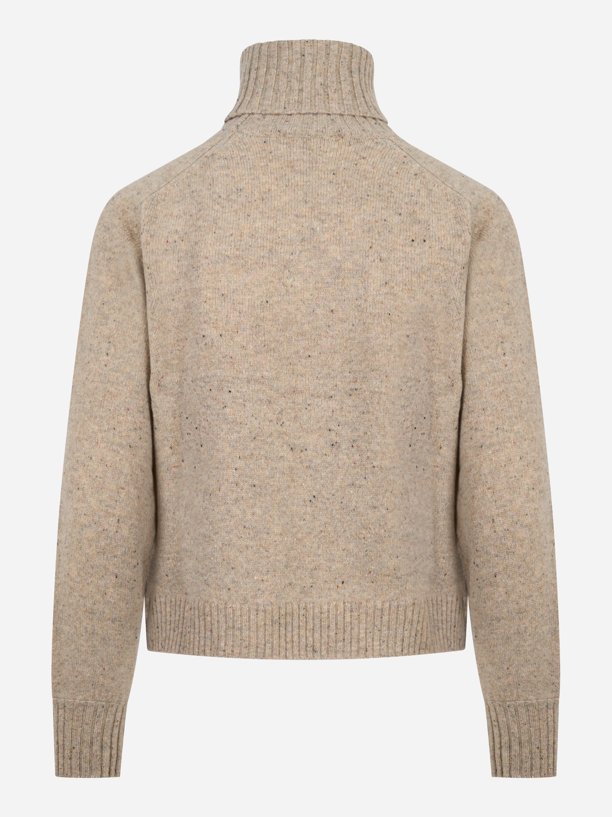 Dolcevita in lana con motivo diamond beige