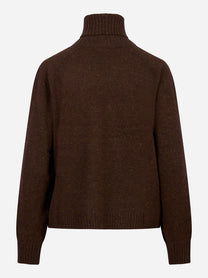 Dolcevita in lana con motivo diamond marrone