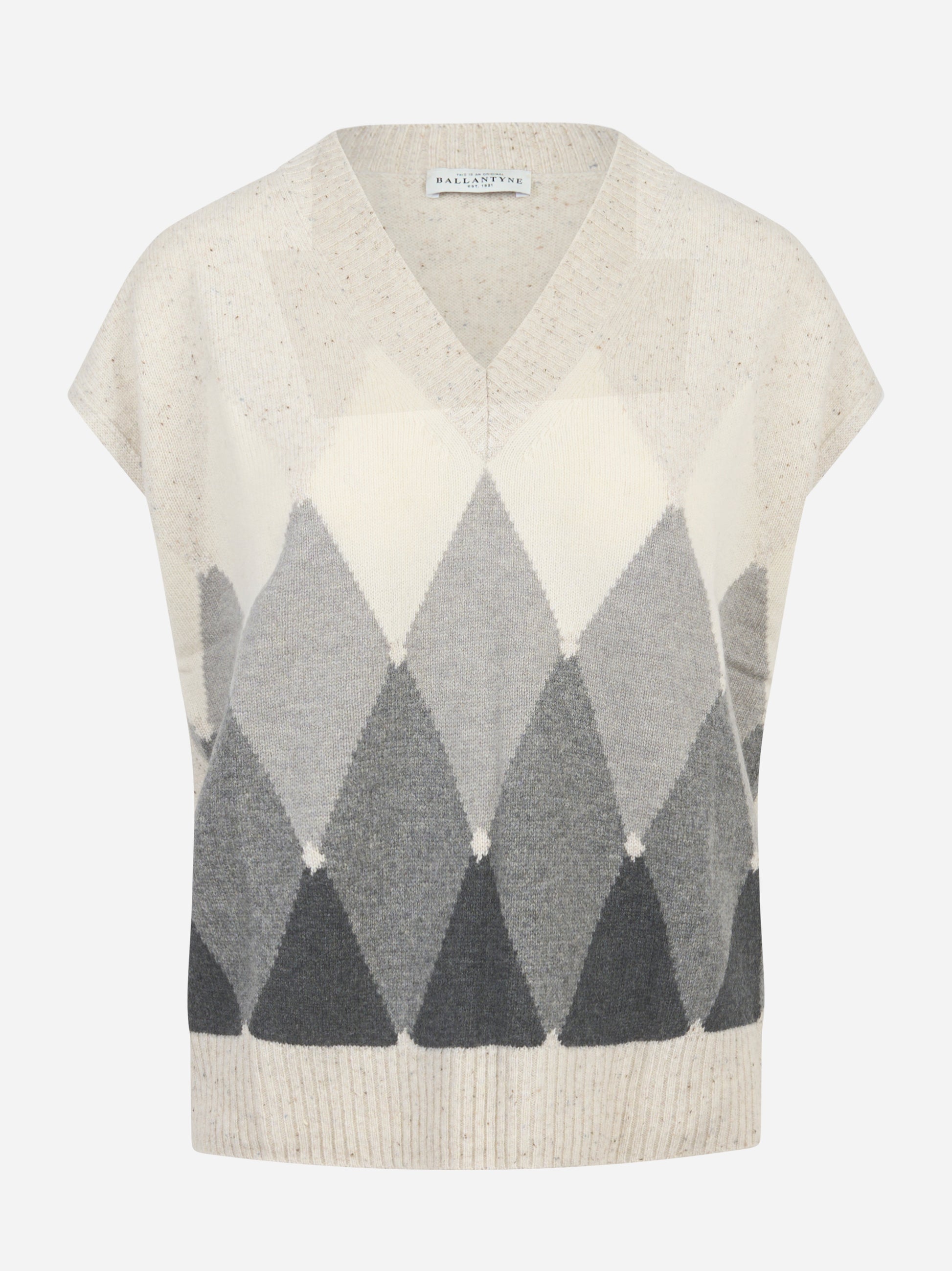 Gilet in lana con motivo diamond