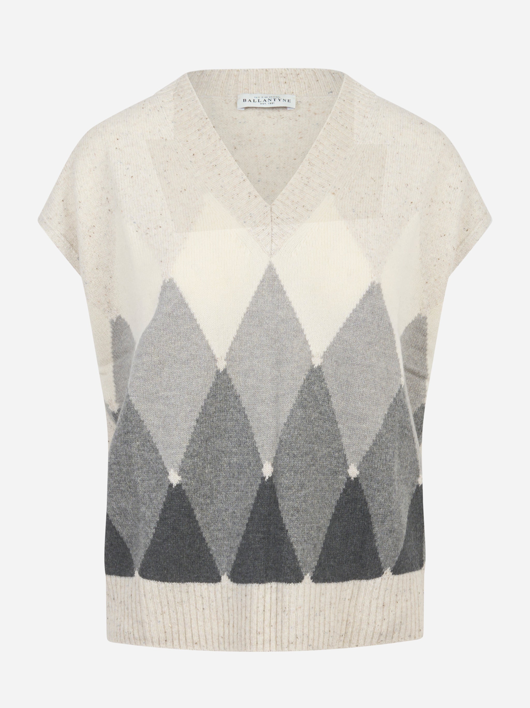 Gilet in lana con motivo diamond