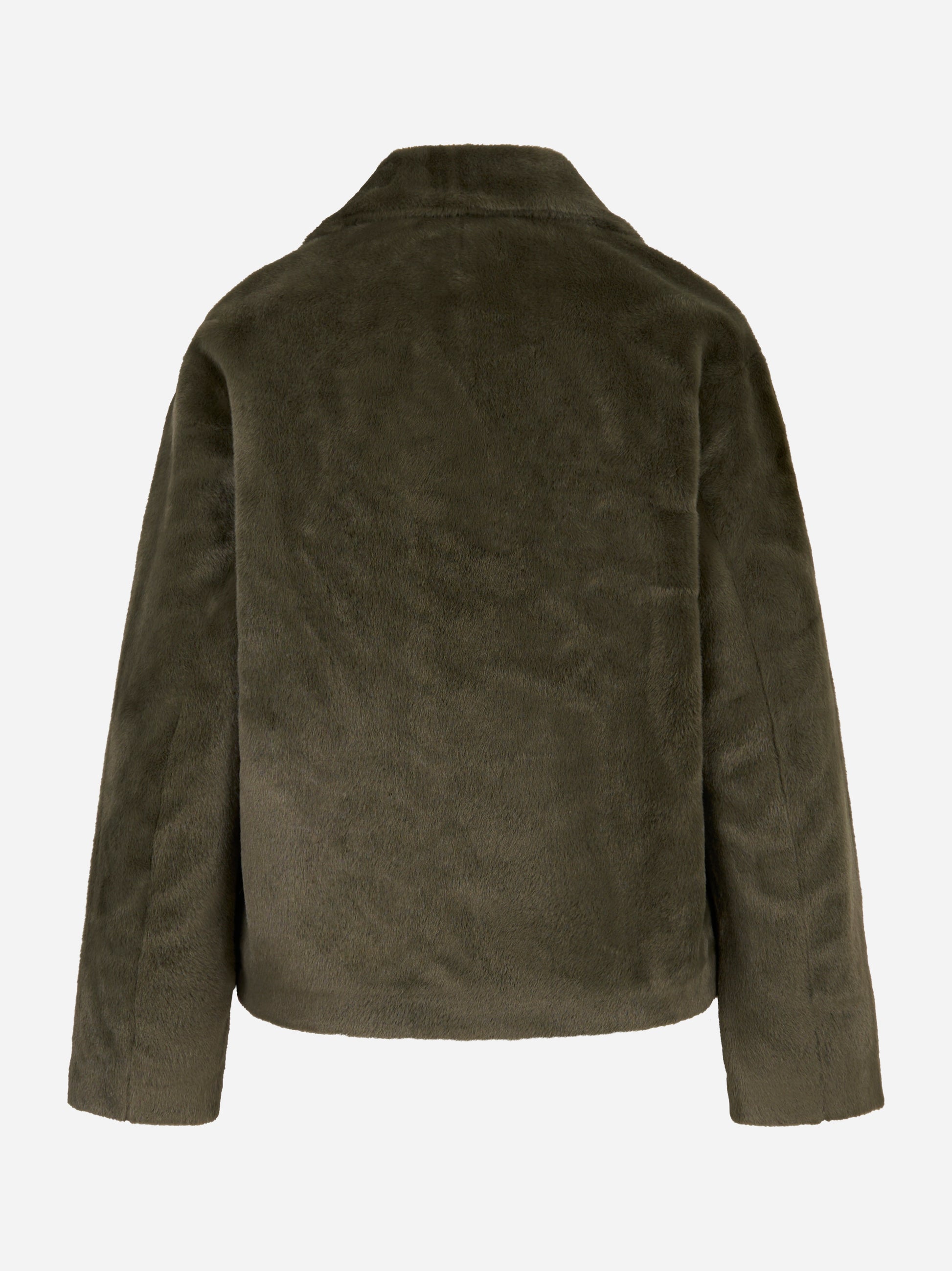 Caban doppiopetto verde in ecofur