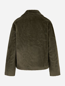 Caban doppiopetto verde in ecofur