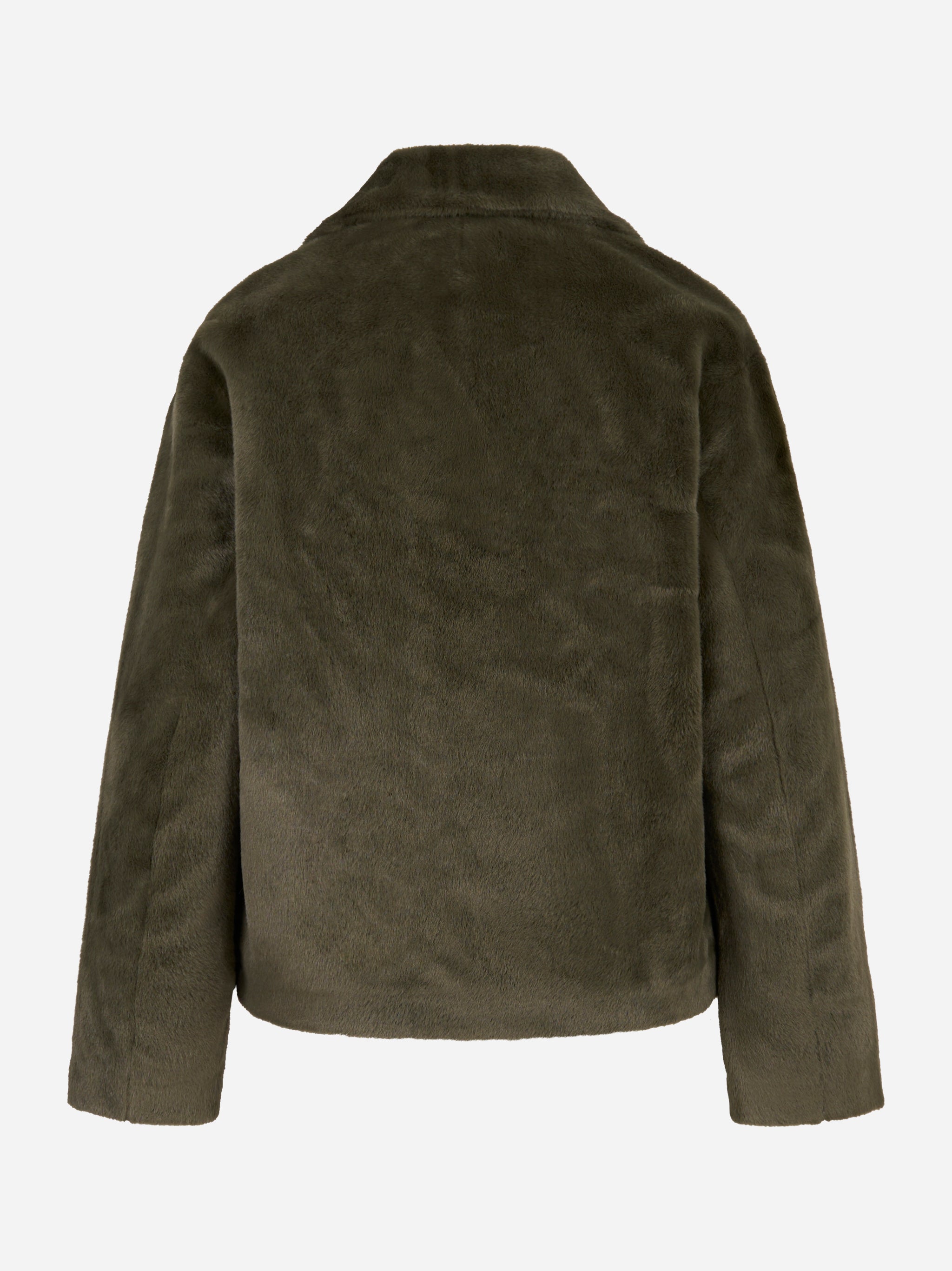 Caban doppiopetto verde in ecofur