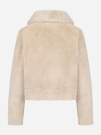 Giacca beige con taschini in ecofur