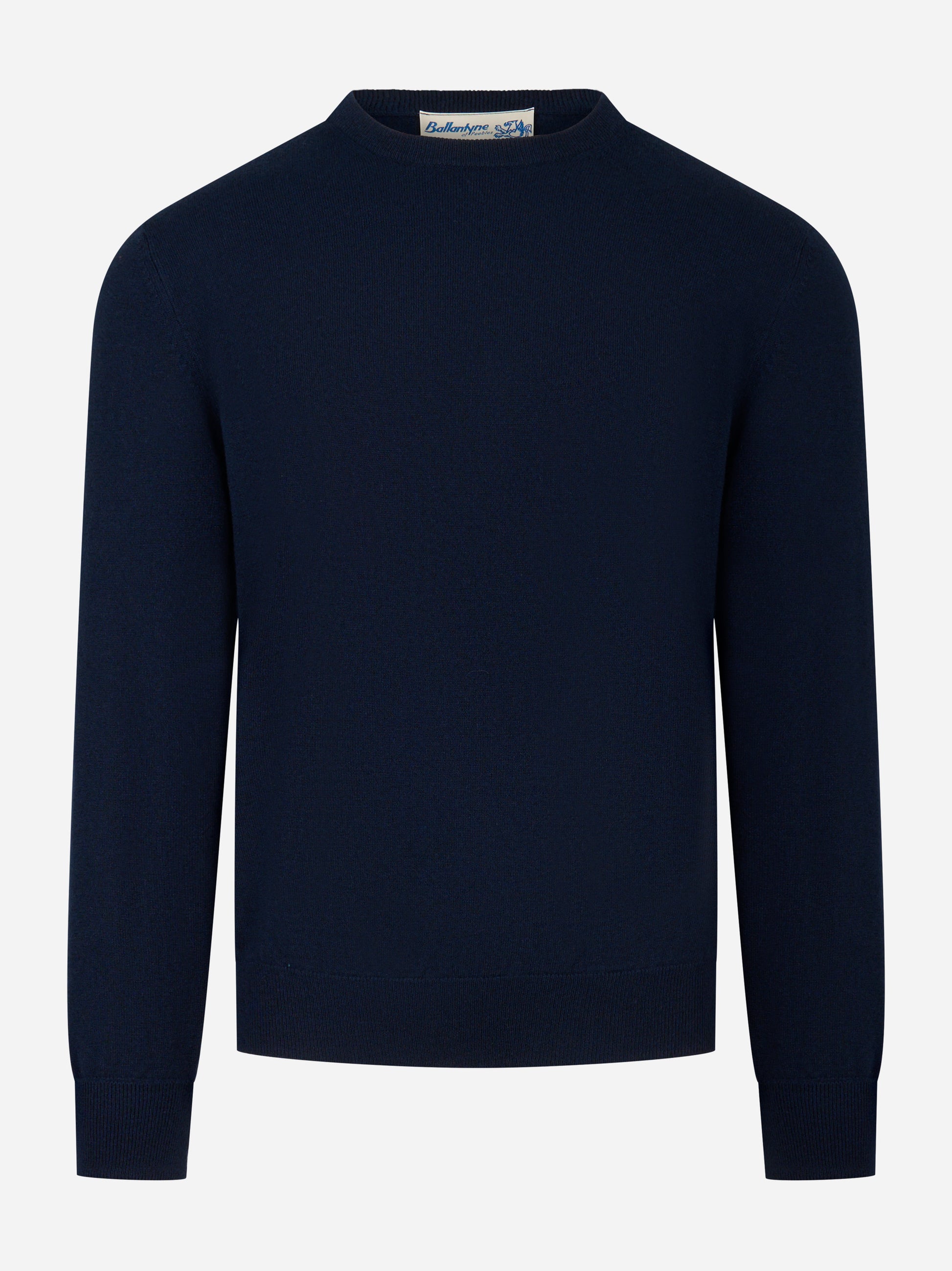 Maglia girocollo in cashmere blu