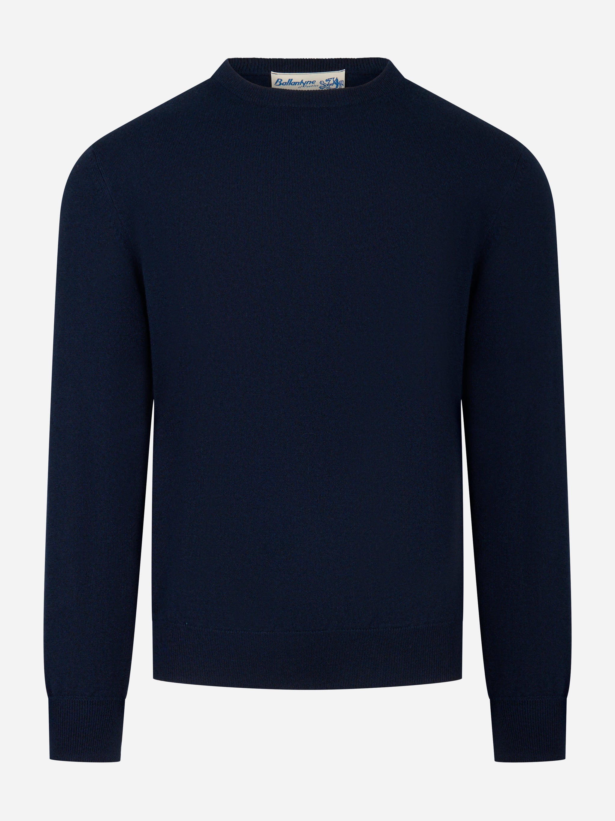Maglia girocollo in cashmere blu