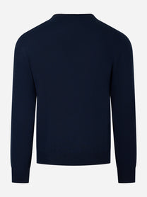Maglia girocollo in cashmere blu