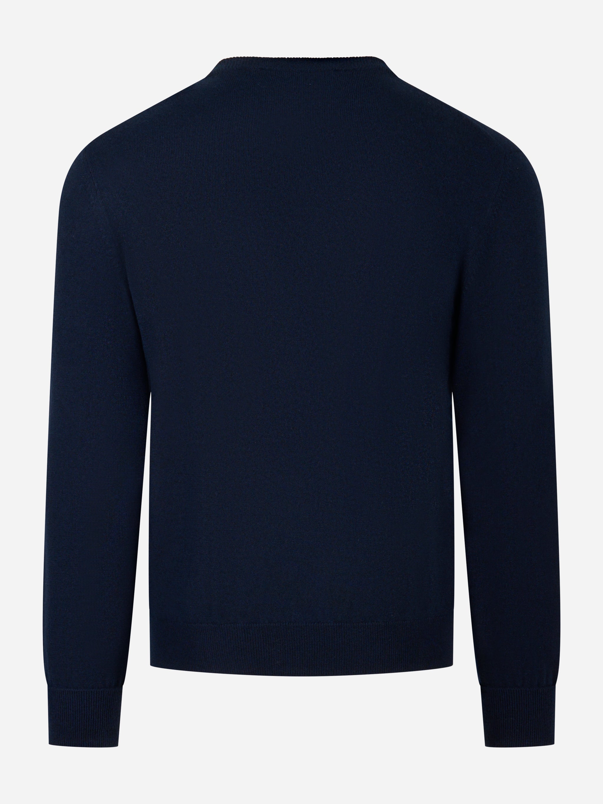 Maglia girocollo in cashmere blu