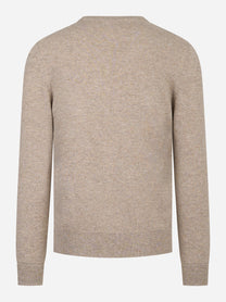 Maglia girocollo in cashmere beige