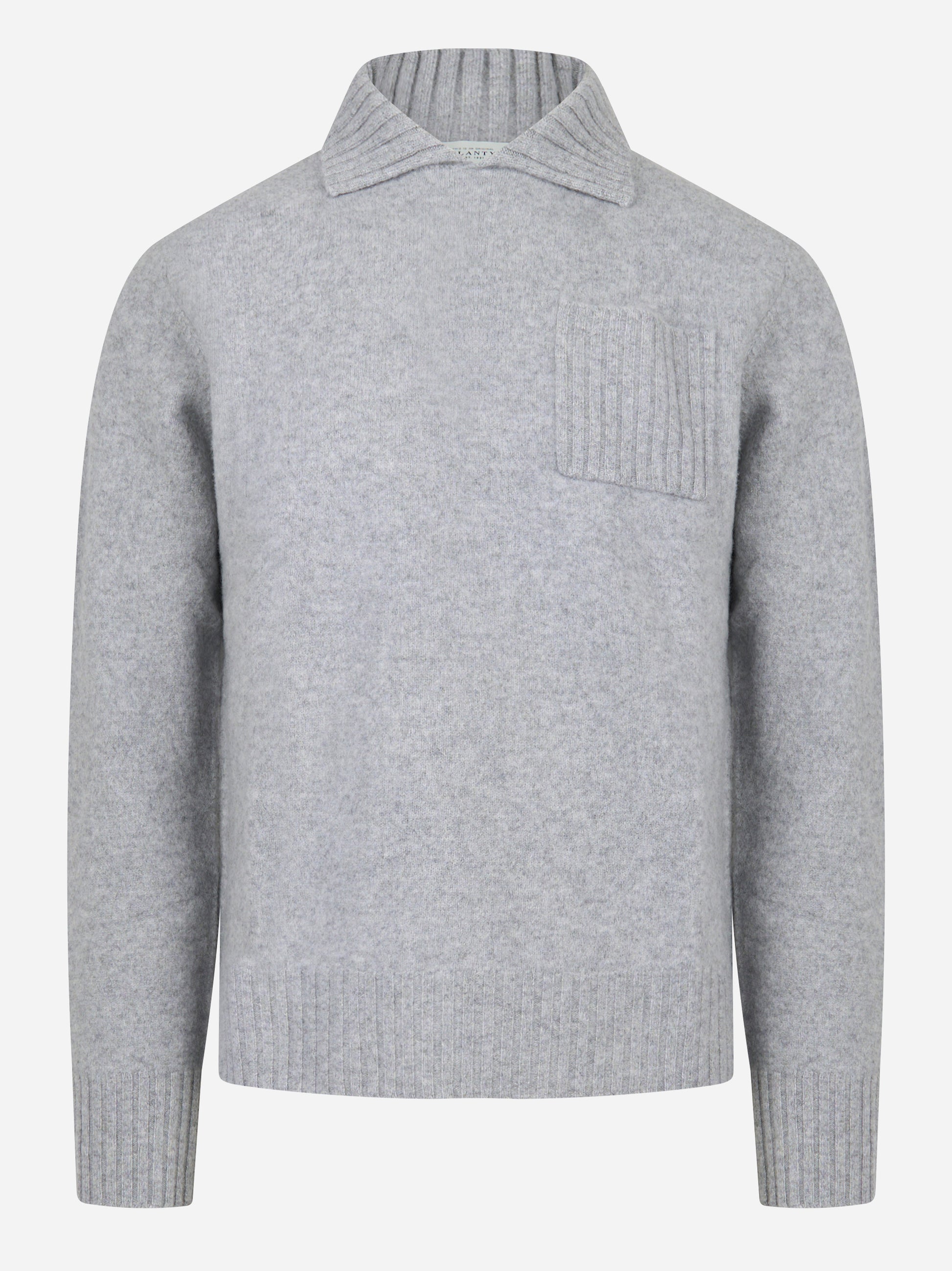Maglia con colletto in lana Grigia