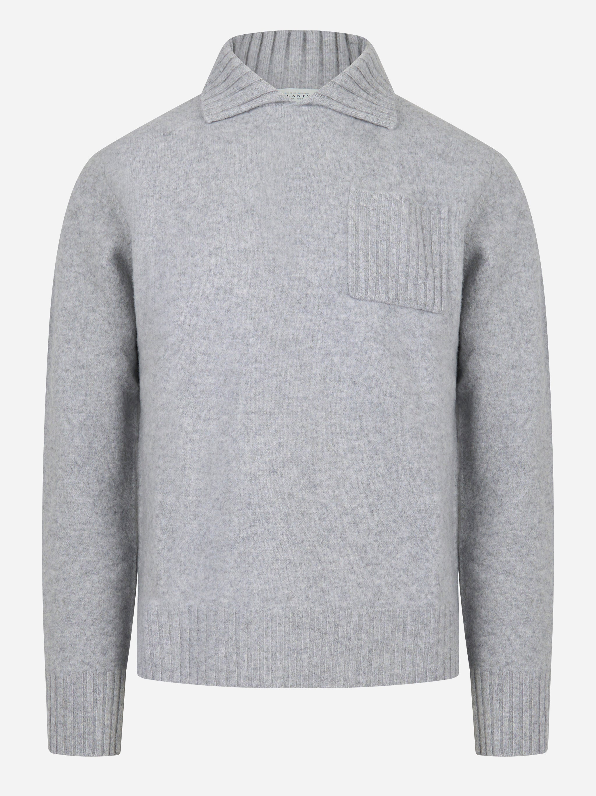 Maglia con colletto in lana Grigia