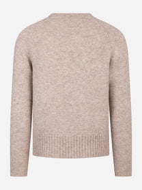 Maglia girocollo con tasca applicata Beige