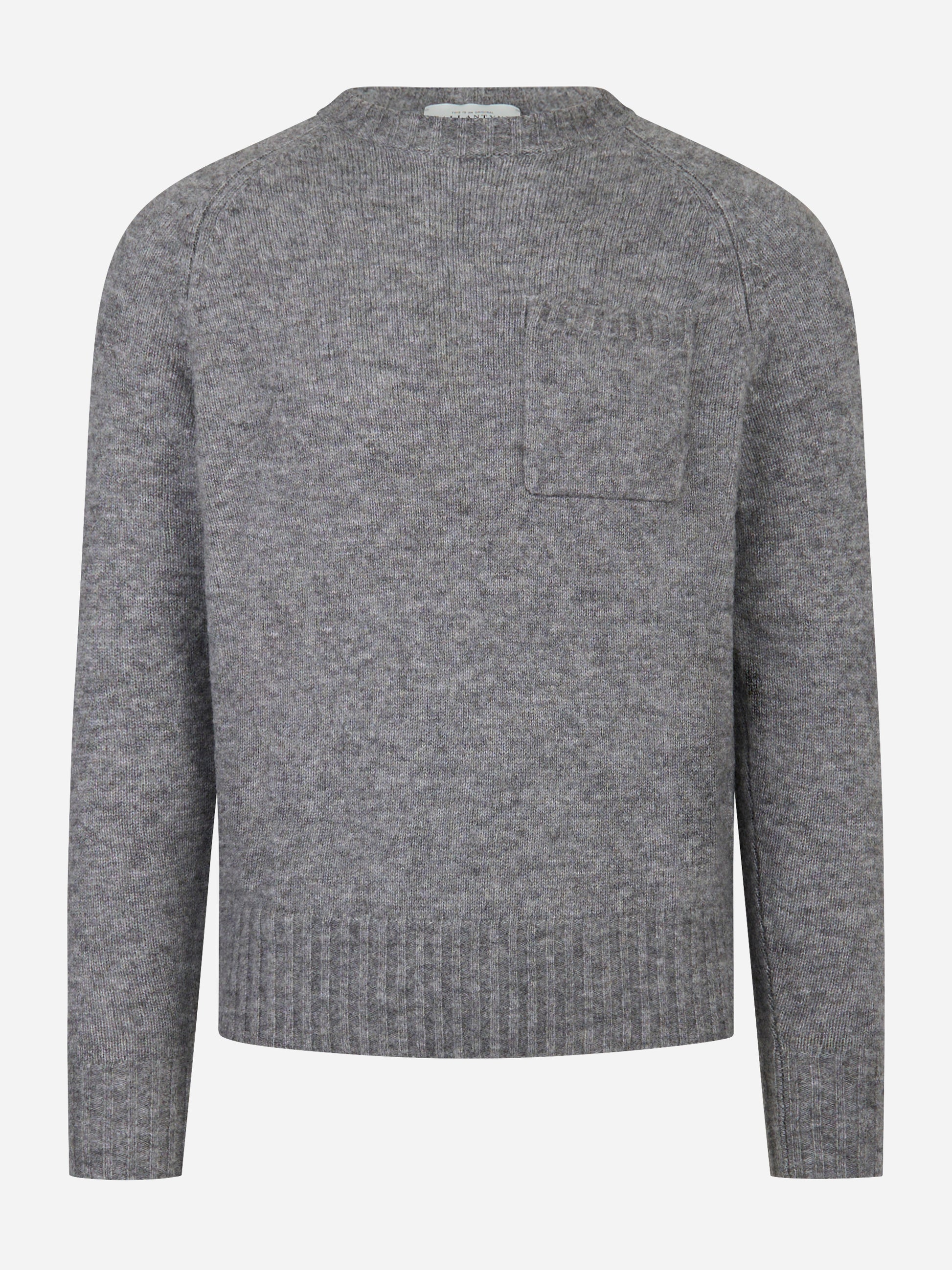 Maglia girocollo con tasca applicata Grigio