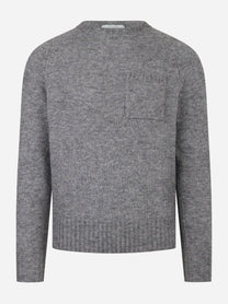 Maglia girocollo con tasca applicata Grigio