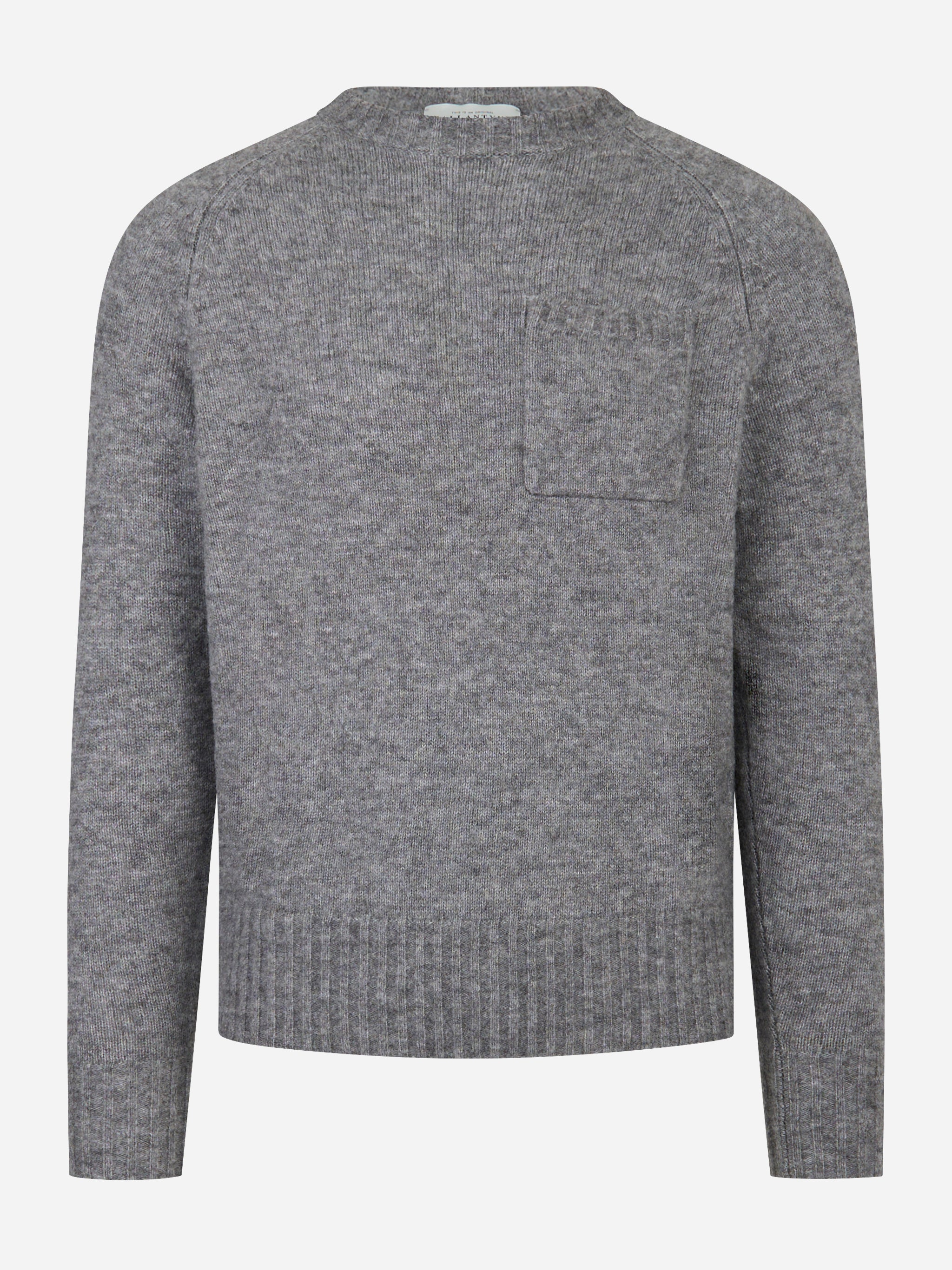 Maglia girocollo con tasca applicata Grigio