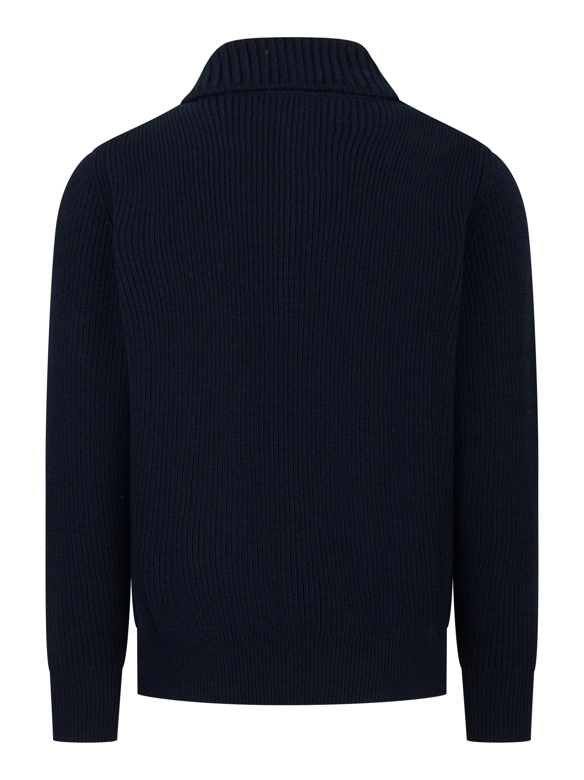 Polo in lana a coste Blu