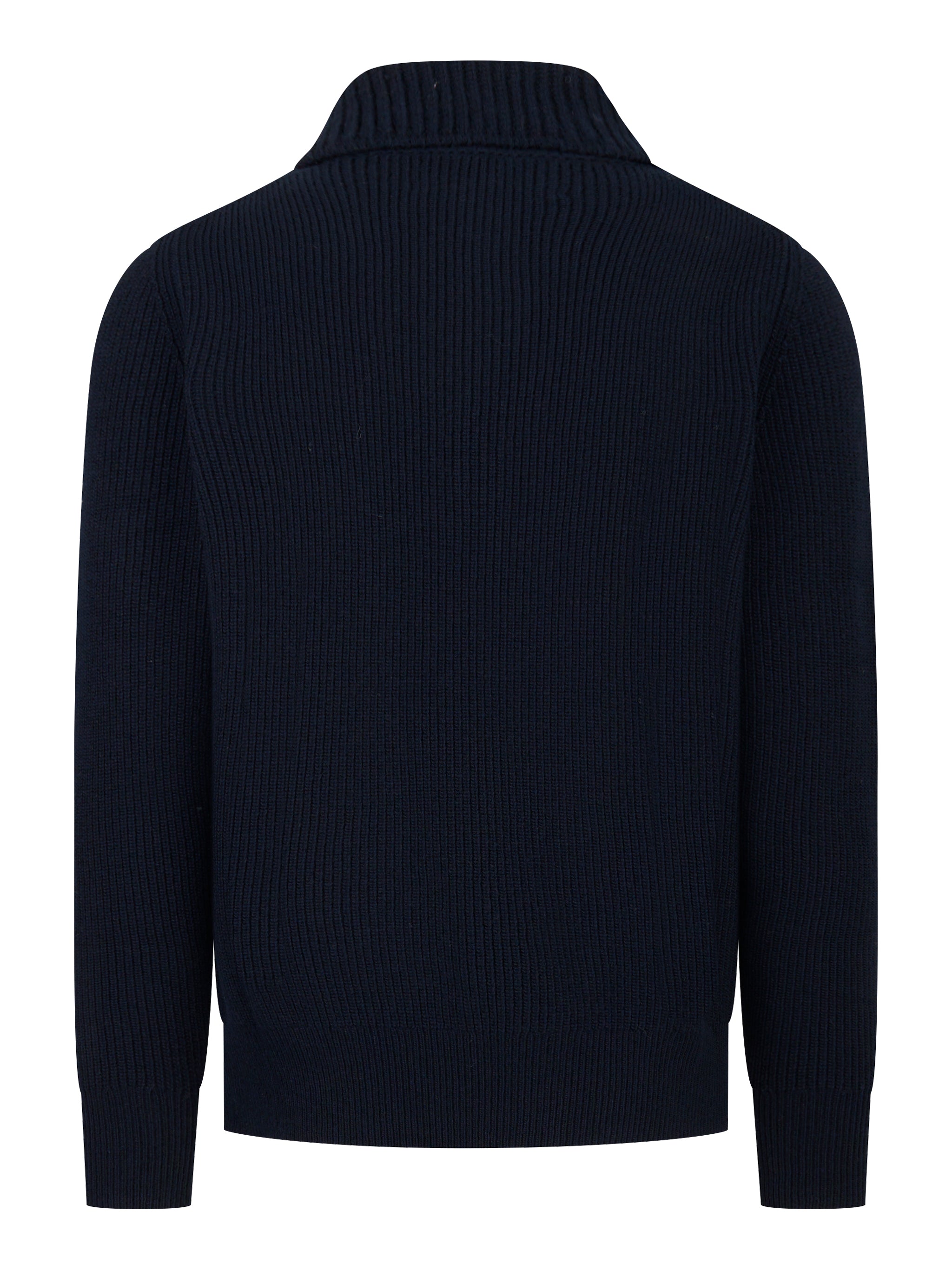 Polo in lana a coste Blu