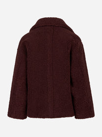 Giacca oversize bordeaux in teddy