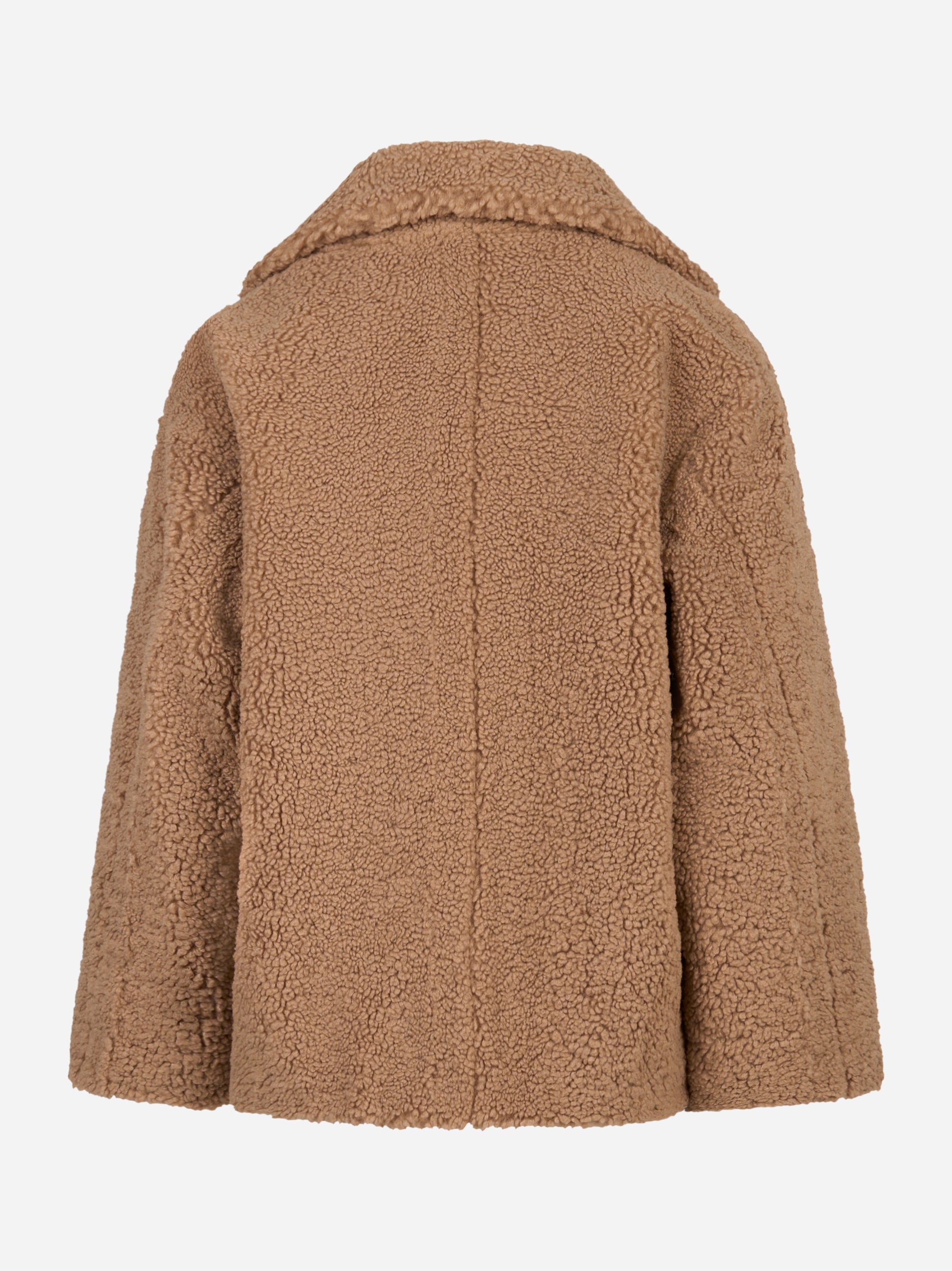 Giacca oversize beige in teddy